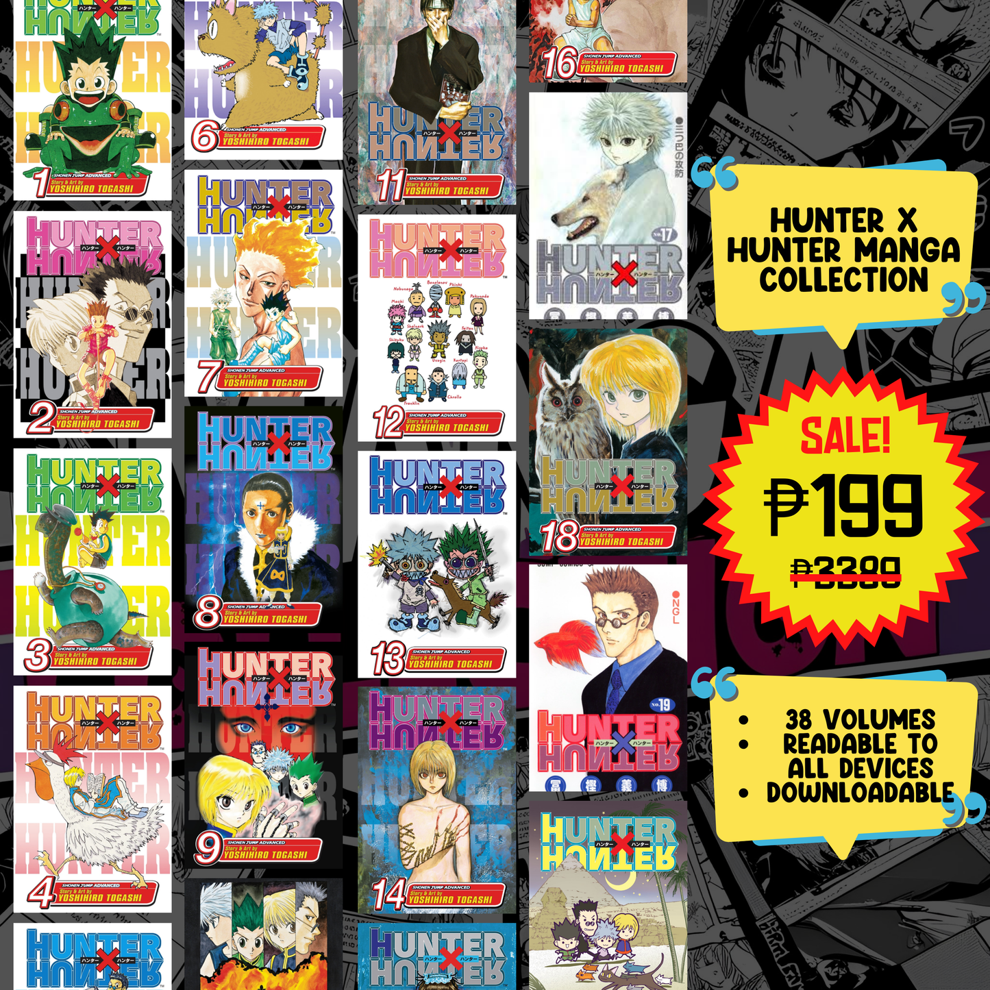 Hunter x Hunter Manga Collection | Complete Digital Set | Anime PDF Download | Yoshihiro Togashi | Instant Access | Read on Any Device
