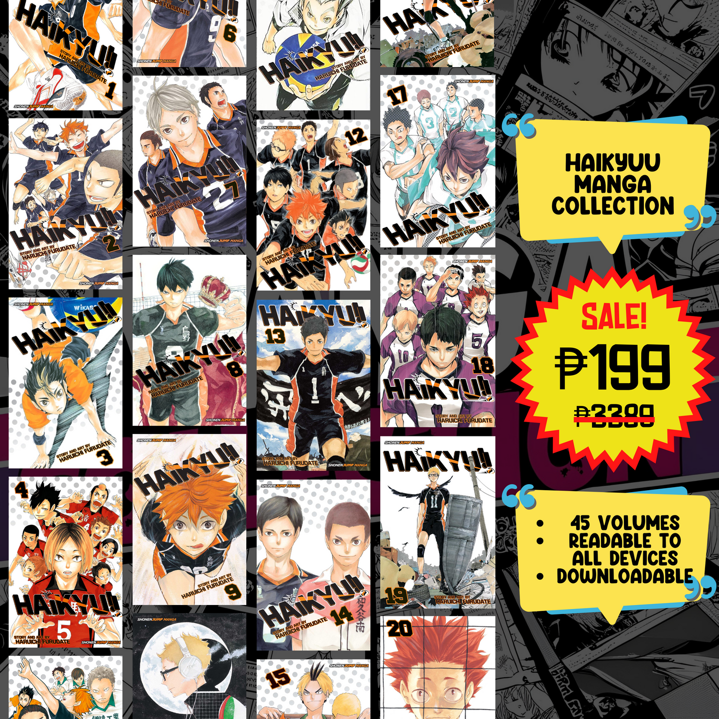 Haikyuu!! Manga Collection | Complete Digital Volleyball Sports Manga Series | Instant Download | High-Quality PDF Bundle for Anime & Manga Fans