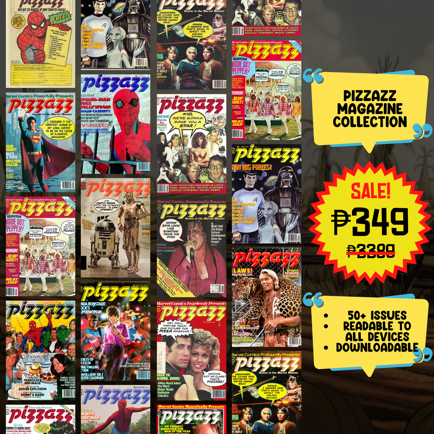 Pizzazz Magazine Complete Digital Collection | Vintage Comic Magazines | Instant Download
