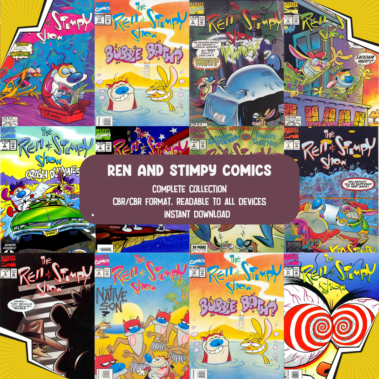 Ren & Stimpy Comic Collection – Complete Comic Adventures Bundle | Classic Nickelodeon Comics Collection