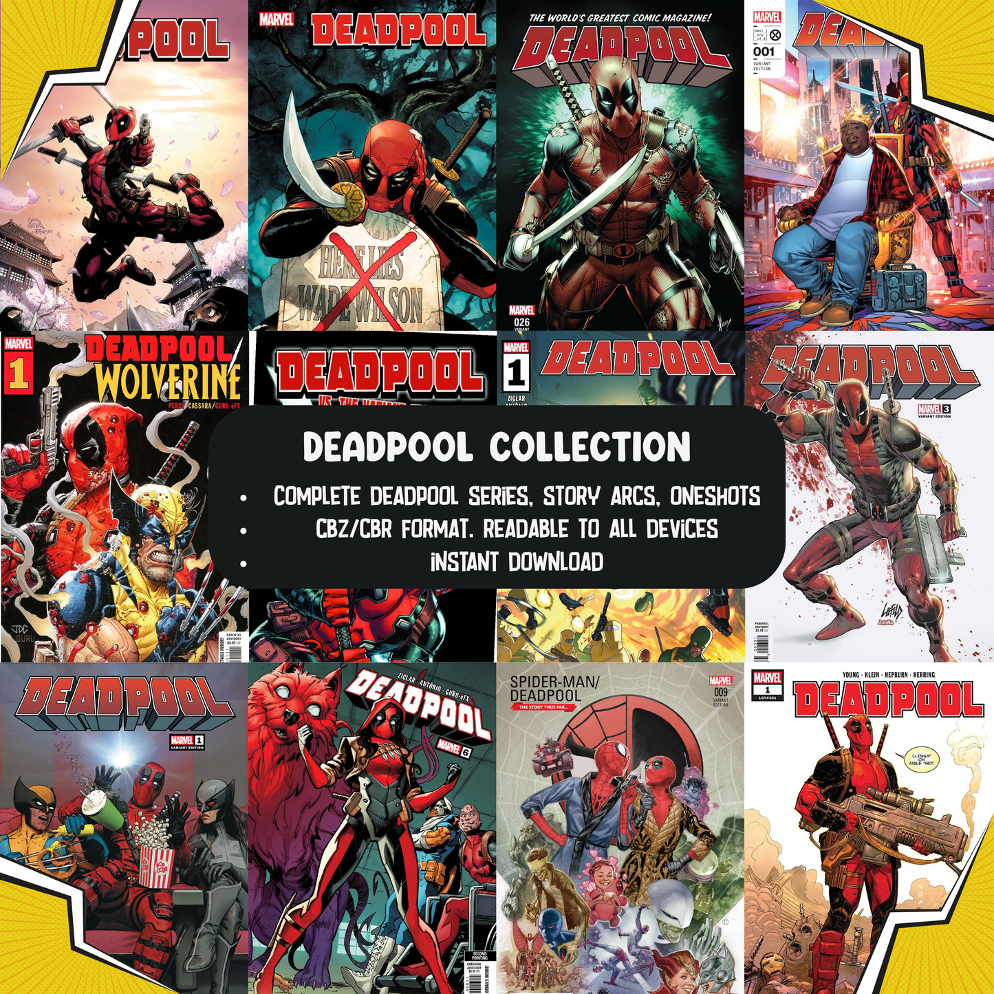 Deadpool Comic Collection | Digital Comics | CBZ/CBR | Marvel Comics Bundle | Merc With a Mouth Series