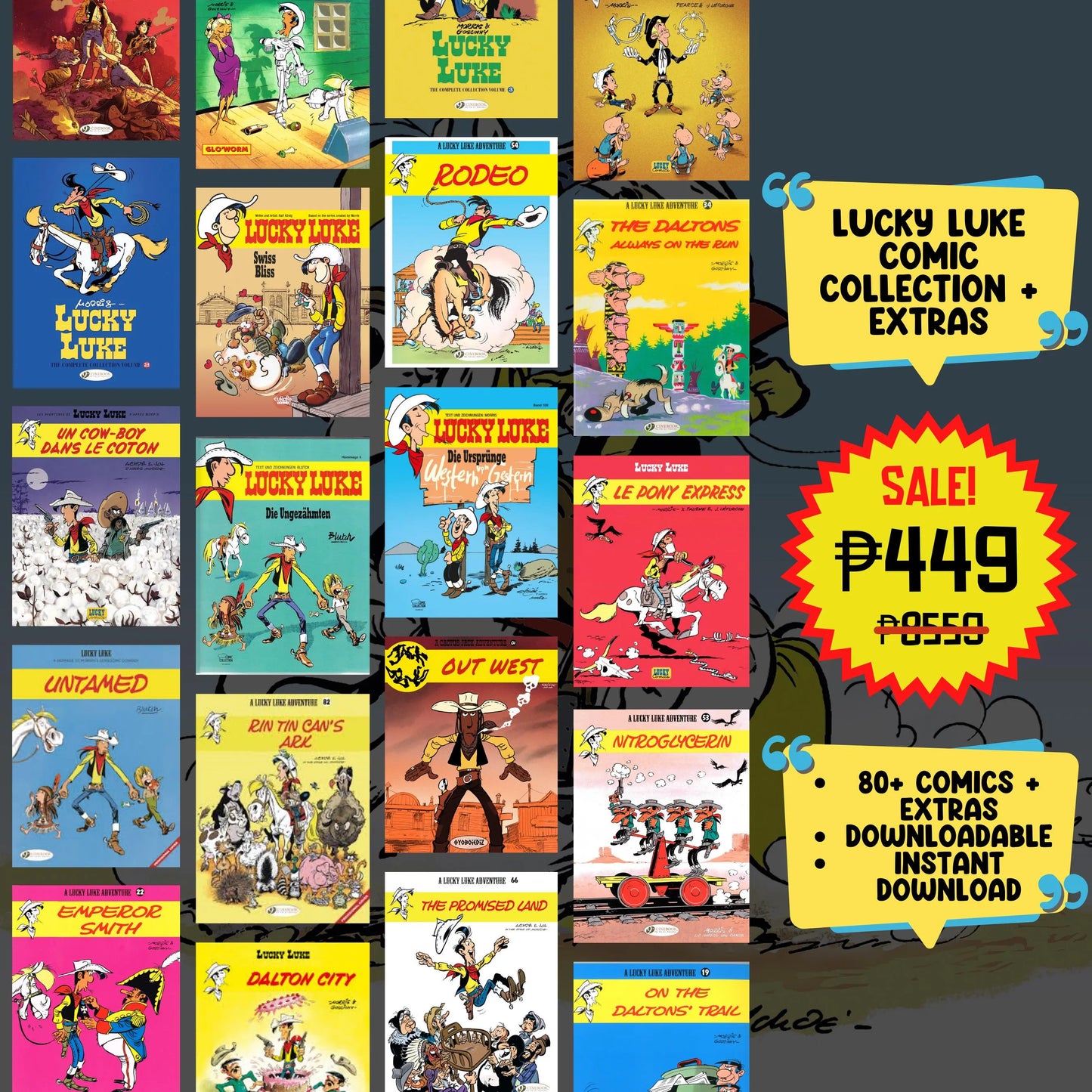 Lucky Luke Comics Digital Collection | Classic Western Adventures | Vintage Comic eBooks | Instant Download | All-Time Favorites