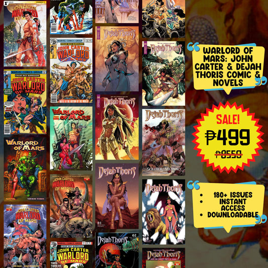 Warlord of Mars Comics Collection | John Carter & Dejah Thoris Adventures | Sci-Fi Fantasy Classics | Instant Access | Downloadable