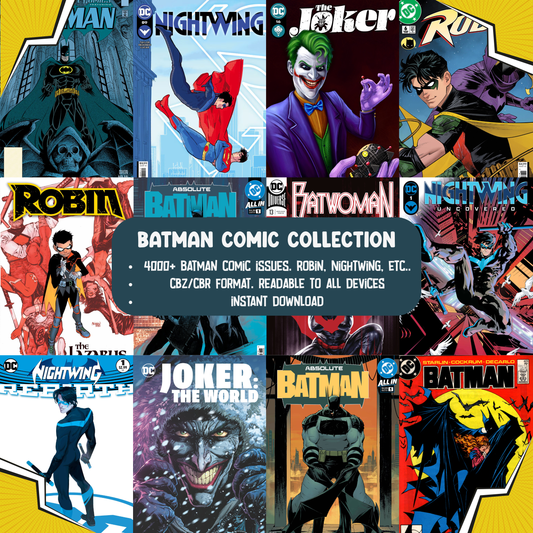 Batman Comic Collection – Includes Joker, Nightwing, Robin, Batwoman, Batgirl, Etc... Classic & Modern Dark Knight Adventures (Digital CBZ/CBR)
