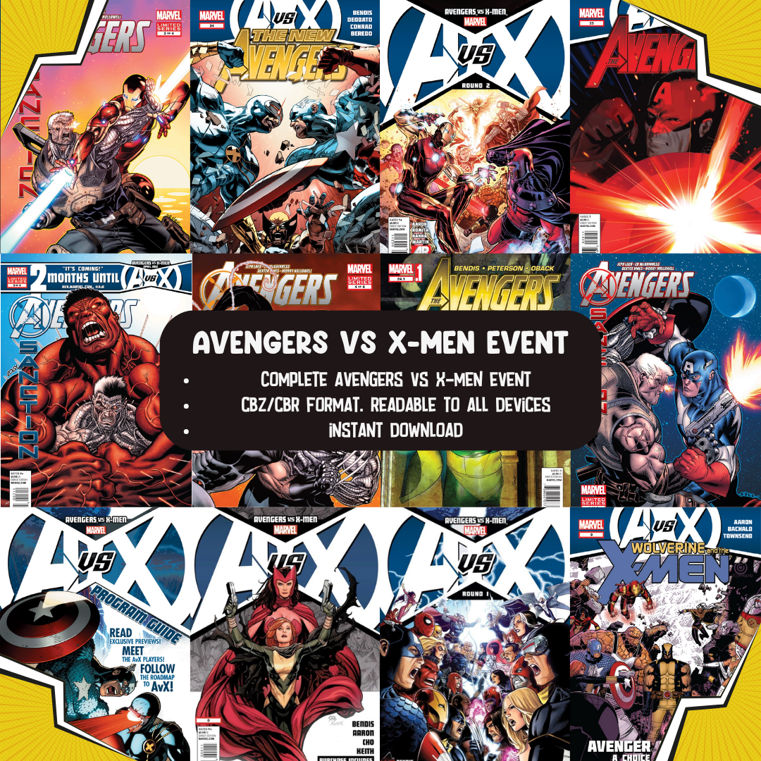 Avengers & X-Men Complete Event Comic Collection – Ultimate Marvel Crossover Library | Digital Comics Collection