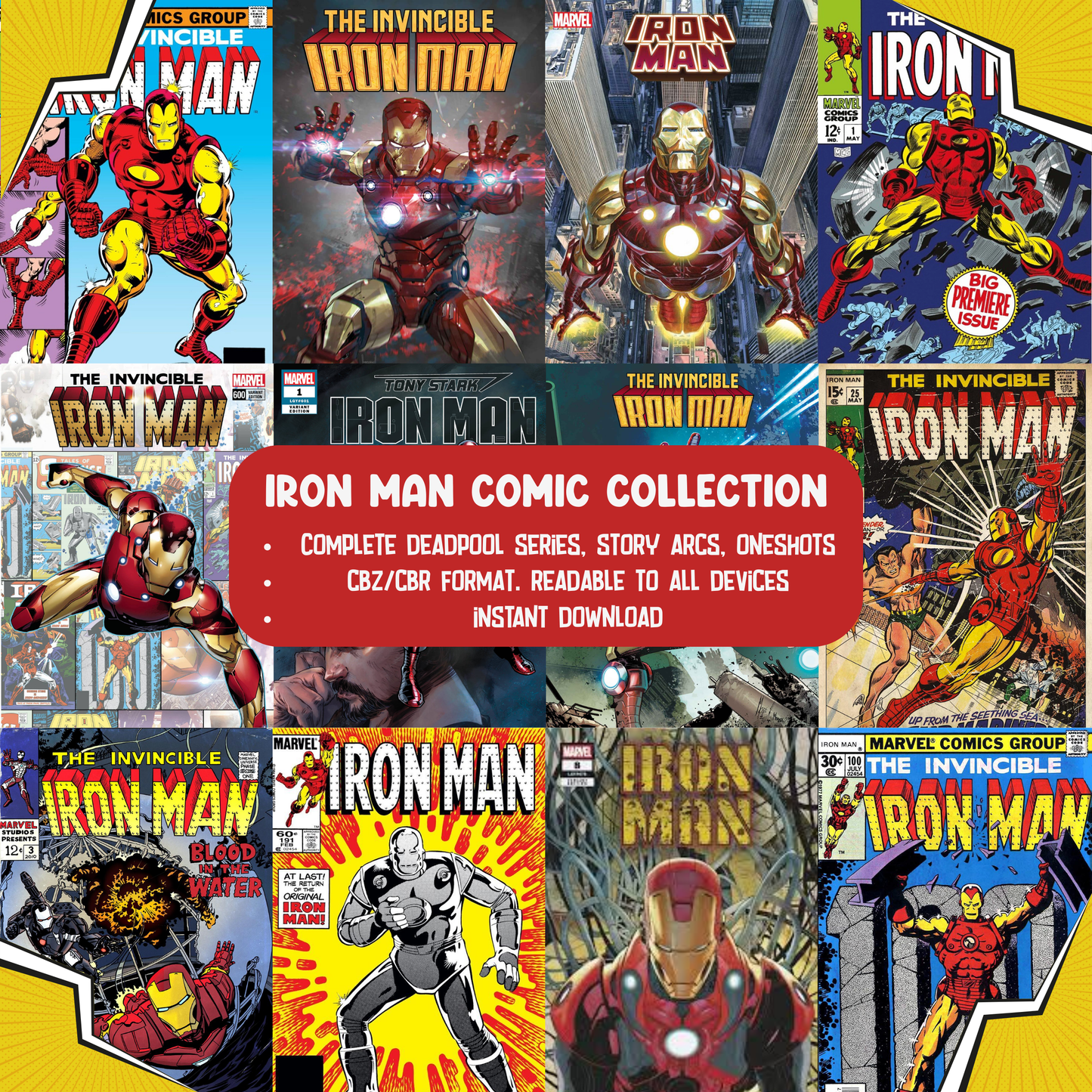 Iron Man Comic Collection | Tony Stark | Marvel Superhero Comics | Digital CBZ/CBR Set